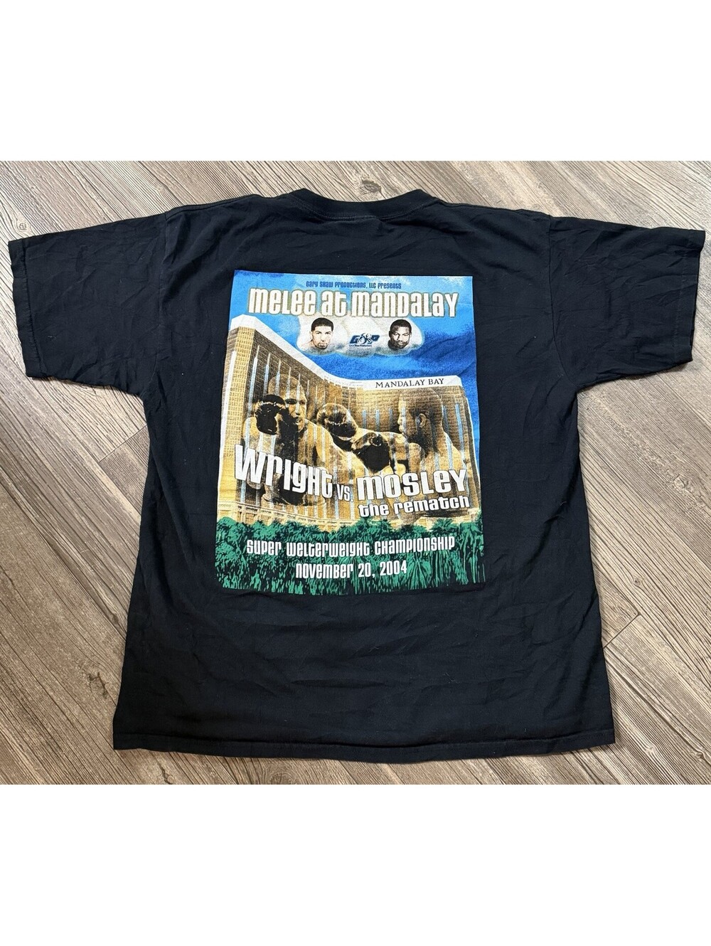 VTG 2004 Winky Wright vs Shane Mosley T-Shirt Melee at Mandalay Boxing Promo L